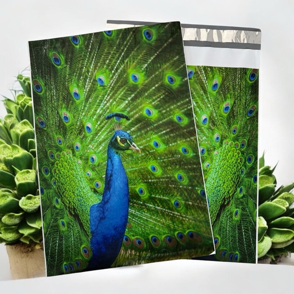 4/$20 - (10) 10x13 Peacock Poly Mailers - Picture 1 of 1